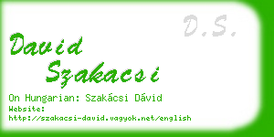 david szakacsi business card
